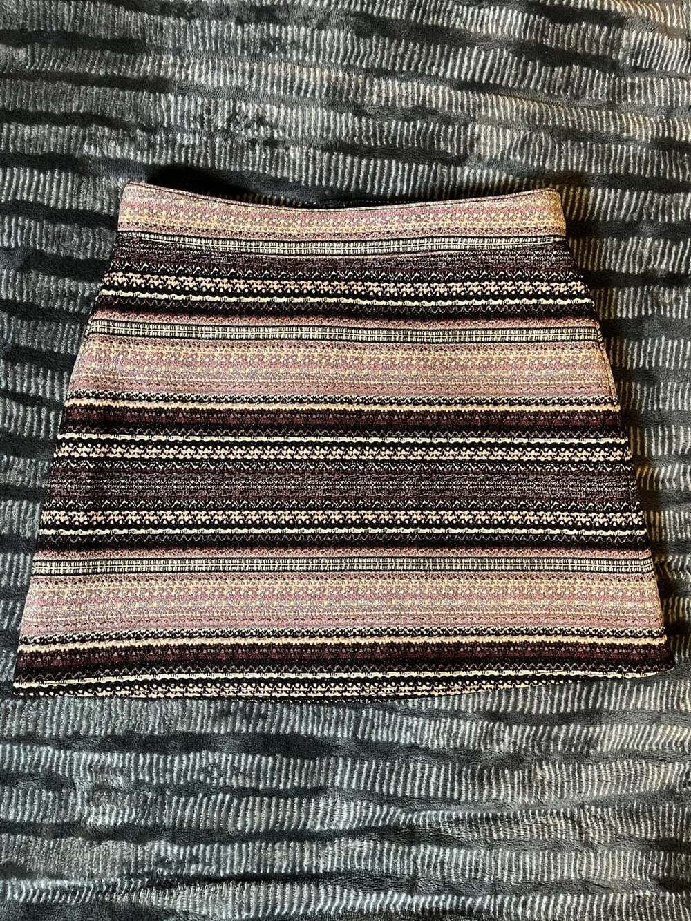 Express Multi-Colored Striped Textured Jacquard Mini Skirt